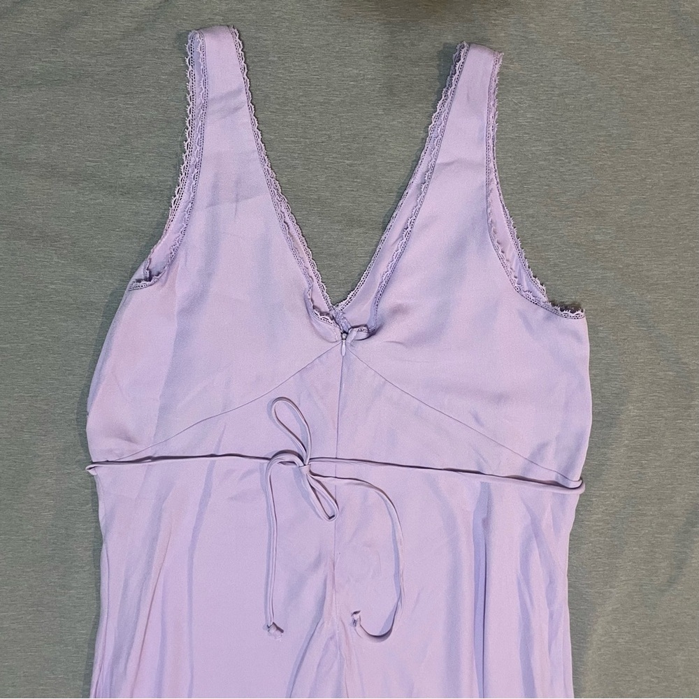 Wild Fable Lilac Lace Slip Midi Dress XXL | Y2K Satin Tie Back Summer Dress - Picture 7 of 14